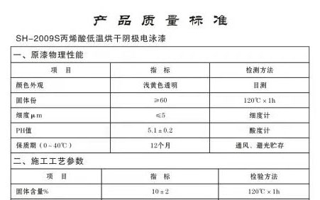 河北SH-2009S丙稀酸低溫烘干陰極電泳漆